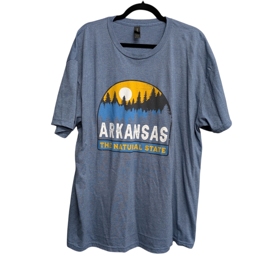 Arkansas The Natural State 2XL heathered blue lightweight soft fabric T-shirt